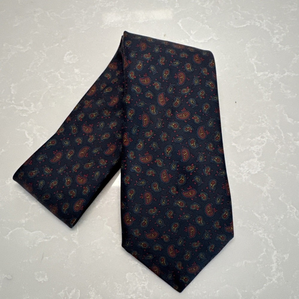 Burberry of‎ London Men's Silk Neck Suit Paisley Blue/Red